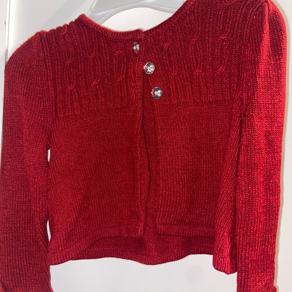 Red button up cardigan